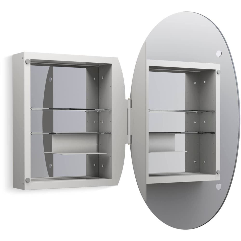 Verdera 24" x 33-1/2" Frameless Oval Single Door Medicine Cabinet