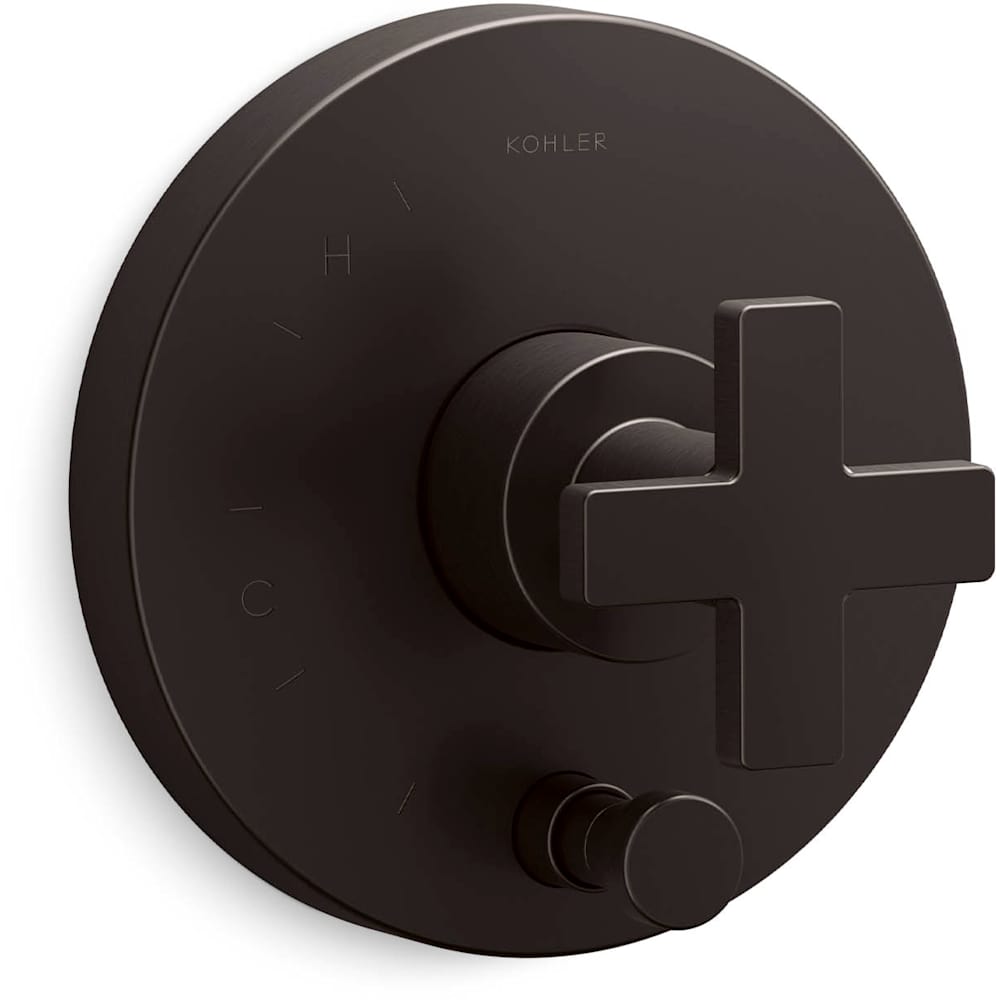 Composed Two Function Pressure Balanced Valve Trim Only with Single Cross Handle and Integrated Diverter - Less Rough In