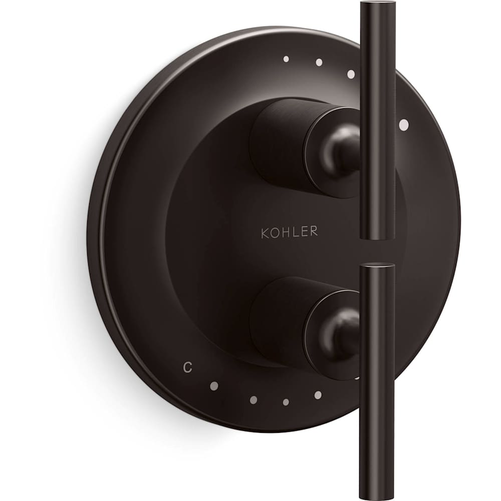 Purist Thermostatic Valve Trim Only with Dual Lever Handles and Volume Control - Less Rough In
