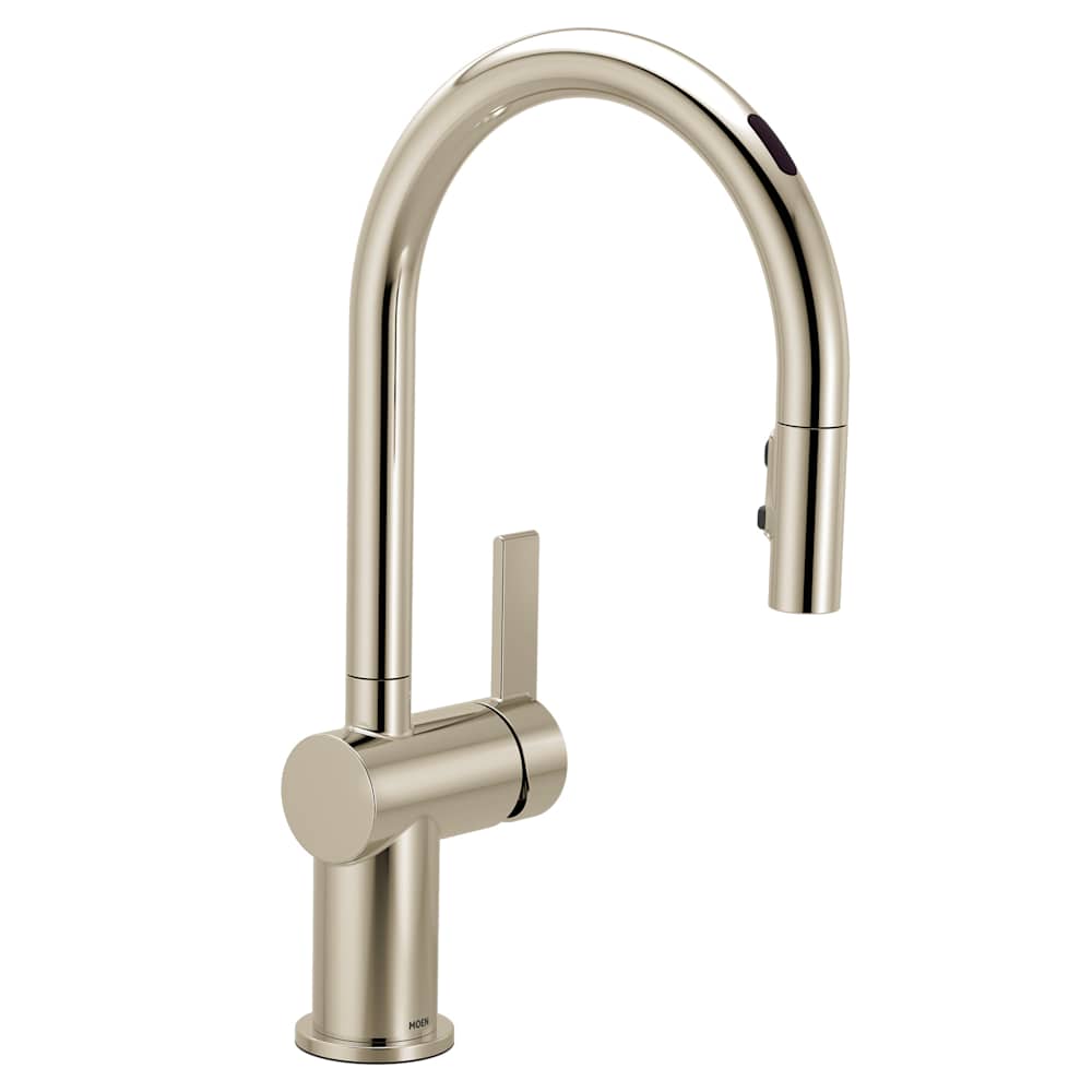 Moen Cia 1.5 GPM Single Hole Pull Down Kitchen Faucet with Voice Activation Polished Nickel