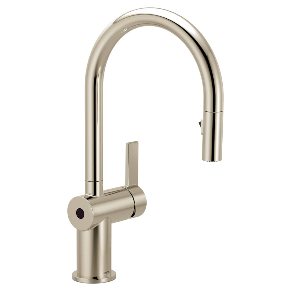 Moen Cia 1.5 GPM Single Hole Pull Down Kitchen Faucet with MotionSense- Includes Escutcheon Polished Nickel