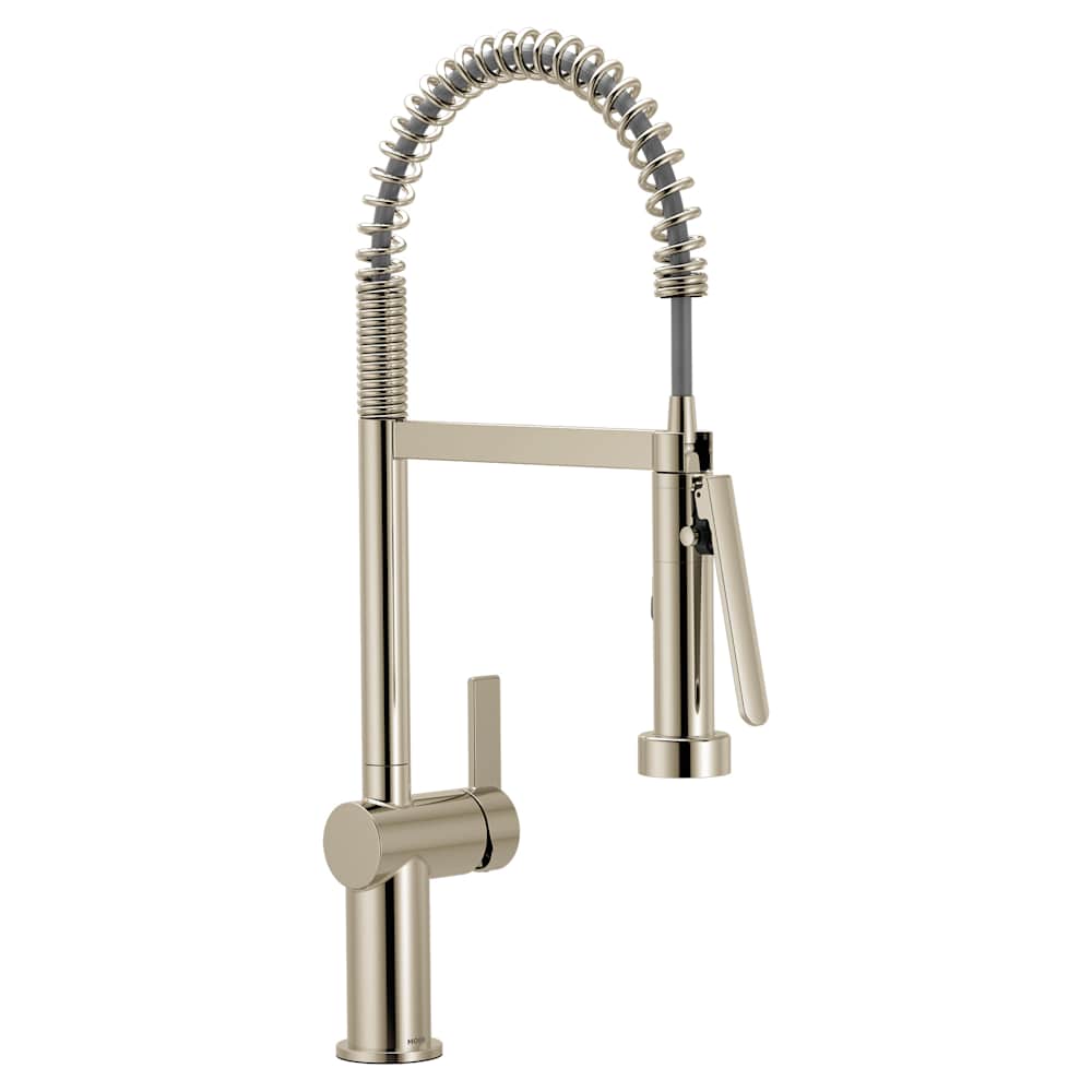 Moen Cia 1.5 GPM Pre-Rinse Semi-Professional Pull Down Kitchen Faucet with Power Boost Pro Spray Polished Nickel