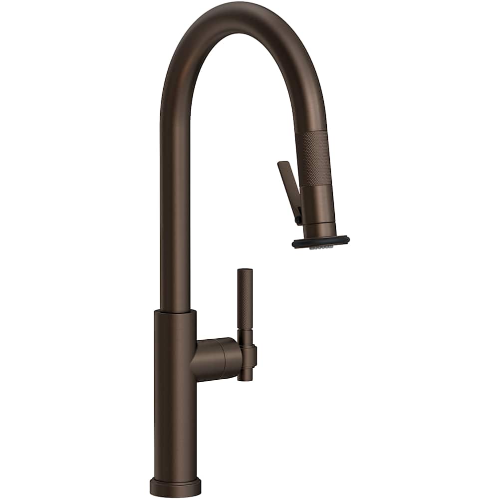 Muncy 1.8 GPM Single Hole Pull Down Kitchen Faucet with Knurled Lever Handle