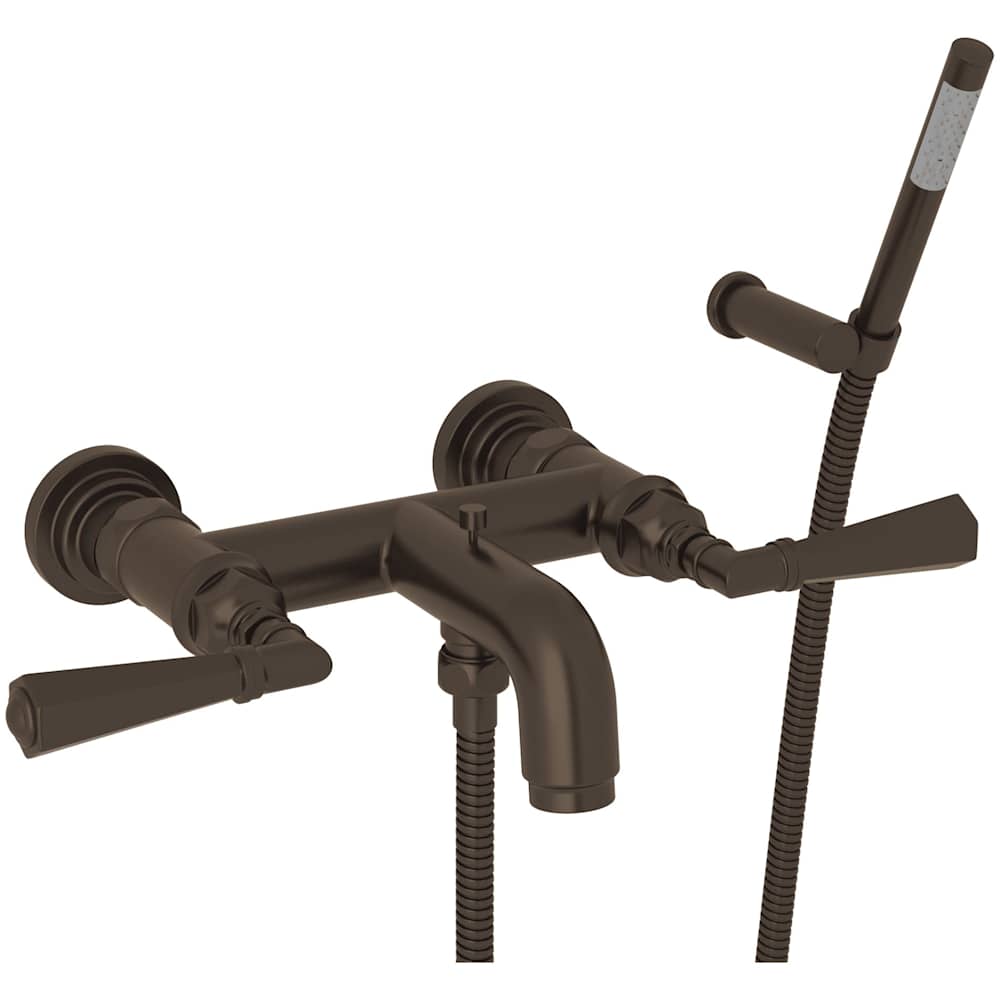 San Giovanni Wall Mounted Tub Filler with Built-In Diverter - Includes Hand Shower