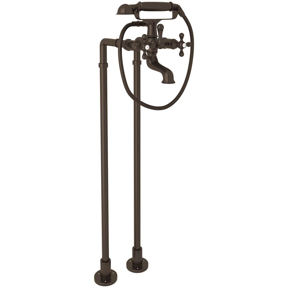 Arcana Floor Mounted Tub Filler with Built-In Diverter - Includes Hand Shower
