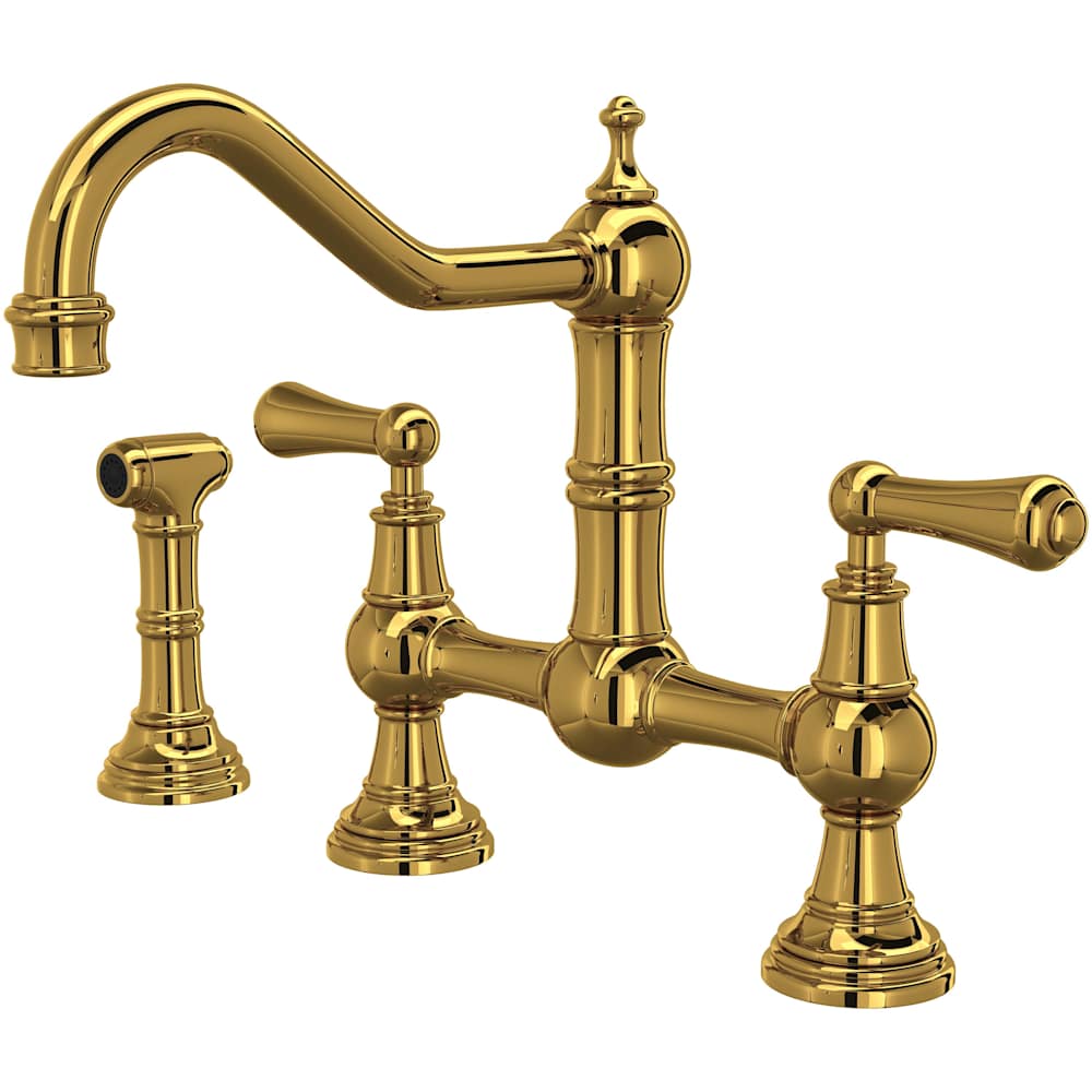 Edwardian 1.5 GPM Widespread Bridge Kitchen Faucet - Includes Side Spray