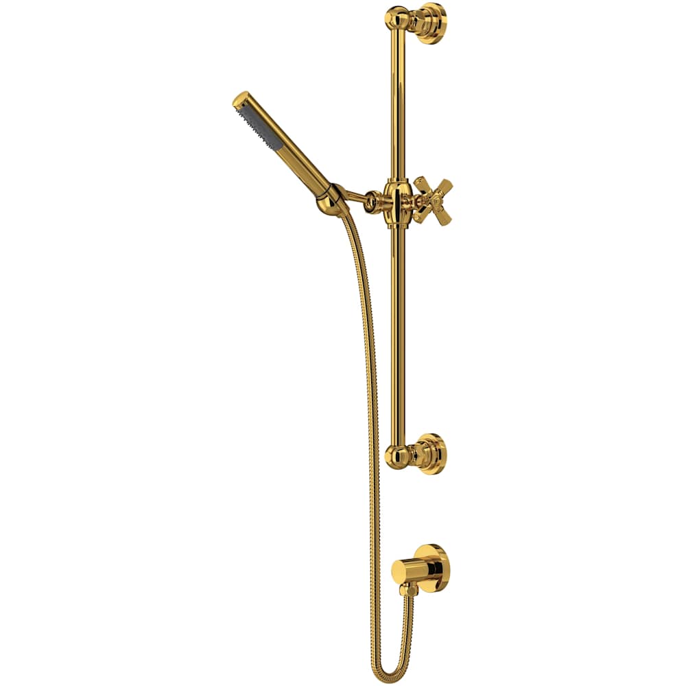 San Giovanni 1.8 GPM Single Function Hand Shower Package - Includes Slide Bar, Hose, and Wall Supply