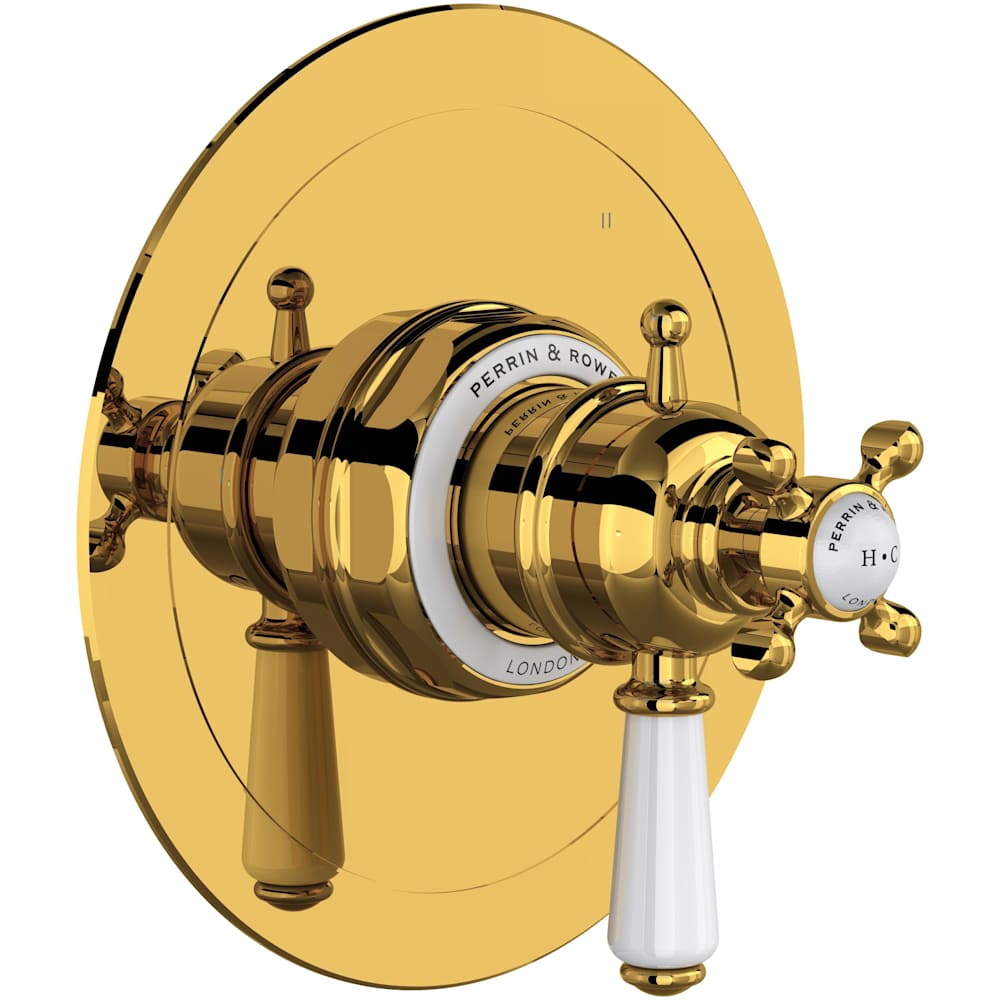 Edwardian Three Independent Function Thermostatic Valve Trim Only with Single Lever Handle and Integrated Diverter - Less Rough In