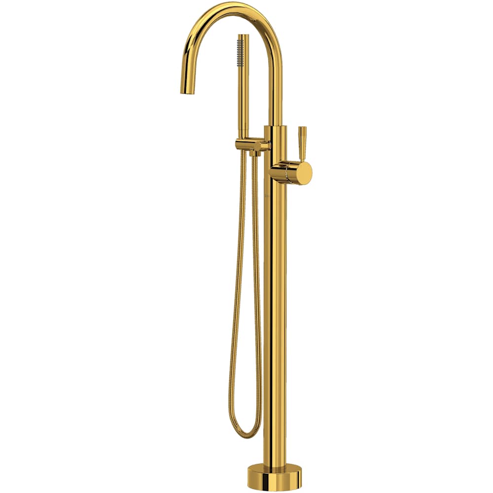 Graceline Floor Mounted Tub Filler with Built-In Diverter - Includes Hand Shower