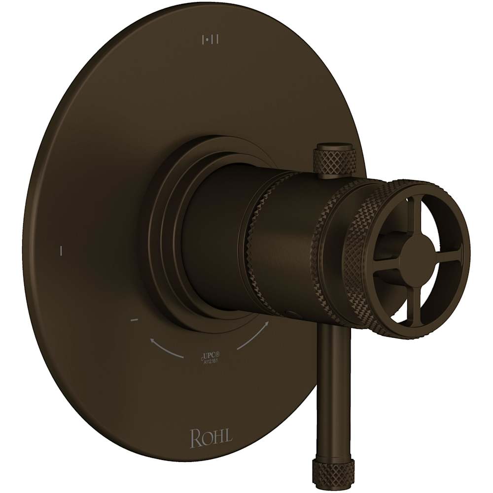 Campo Two Independent and One Shared Function Thermostatic Valve Trim Only with Single Lever / Wheel Handle, Integrated Diverter, and Volume Control - Less Rough In