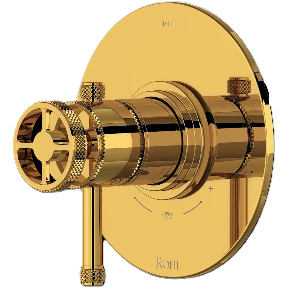 Campo Two Independent and One Shared Function Thermostatic Valve Trim Only with Single Lever / Wheel Handle, Integrated Diverter, and Volume Control - Less Rough In