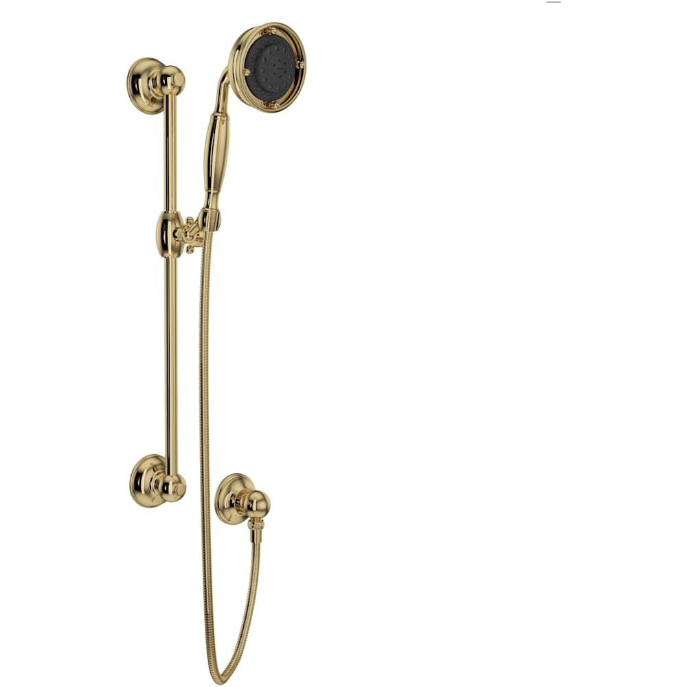 Spa Shower 1.8 GPM Multi Function Hand Shower Package - Includes Slide Bar, Hose, and Wall Supply