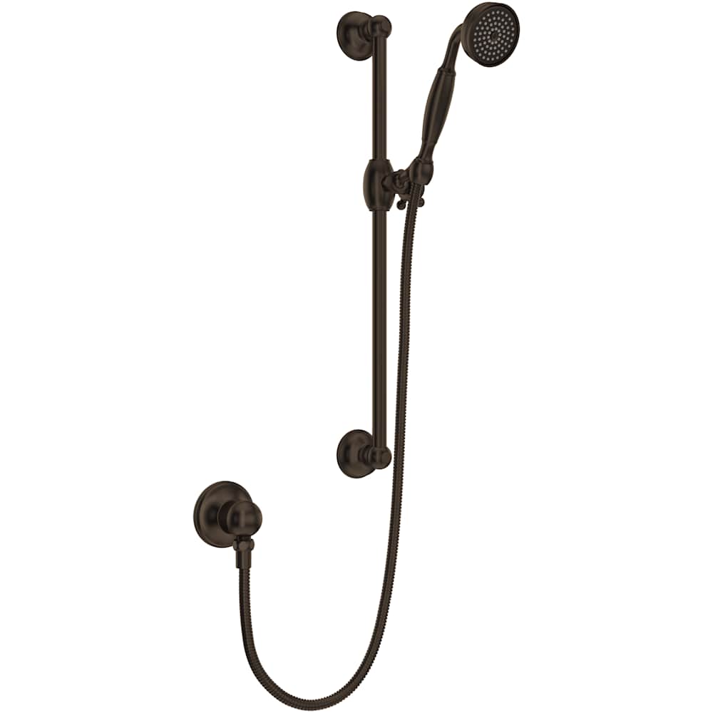 Spa Shower 1.8 GPM Single Function Hand Shower Package - Includes Slide Bar, Hose, and Wall Supply