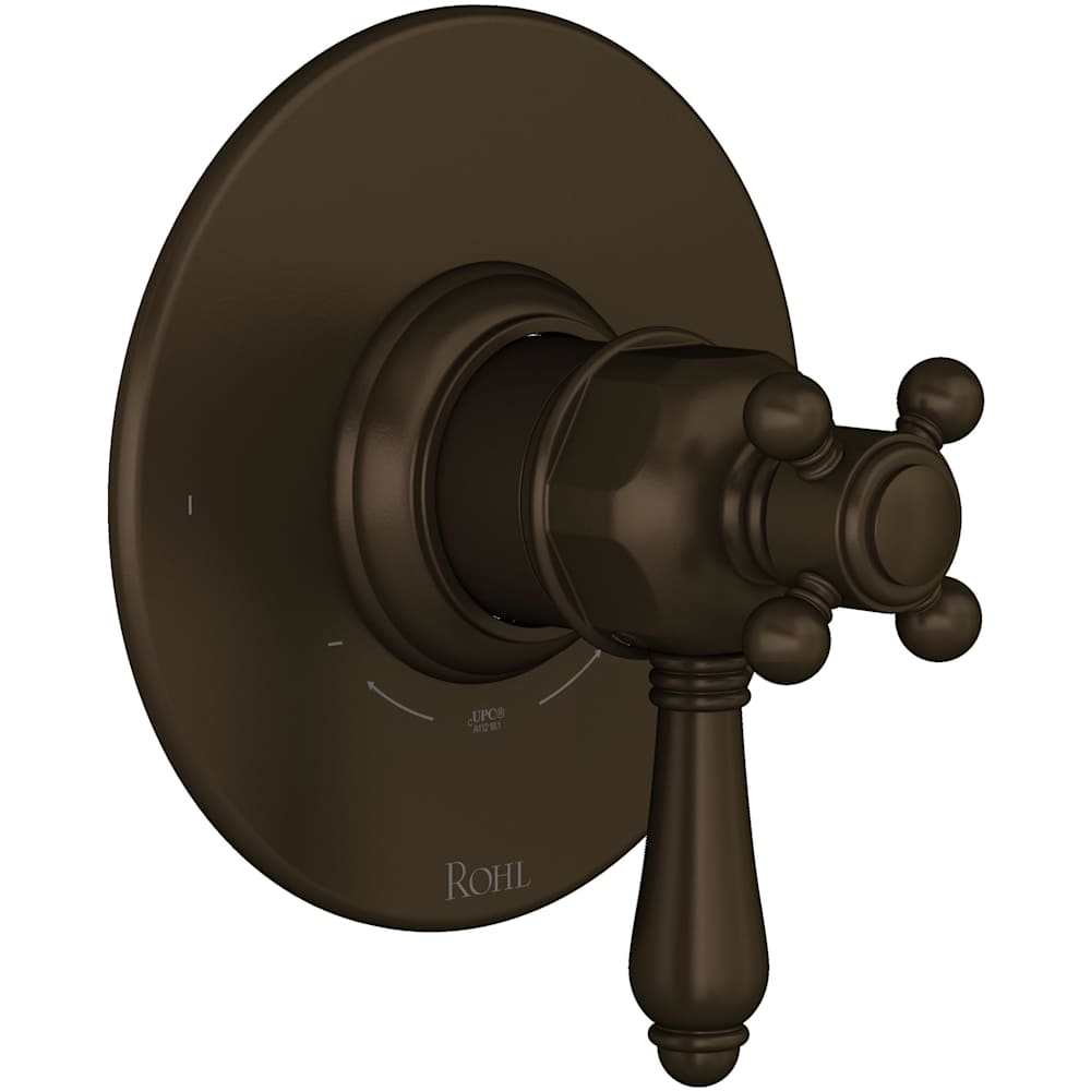 Acqui Two Independent Function Thermostatic Valve Trim Only with Single Cross / Lever Handle, Integrated Diverter, and Volume Control - Less Rough In