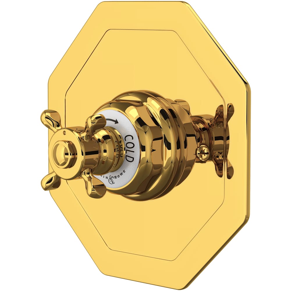 Edwardian Thermostatic Valve Trim Only with Single Cross Handle - Less Rough In
