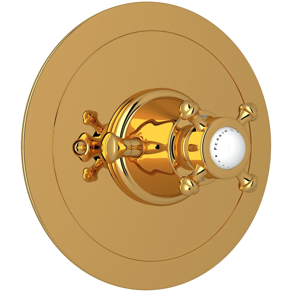 Georgian Era Thermostatic Valve Trim Only with Single Cross Handle - Less Rough In