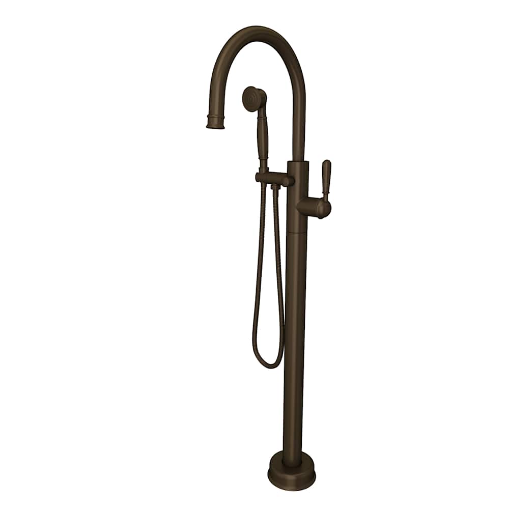 Floor Mounted Tub Filler with Built-In Diverter - Includes Hand Shower