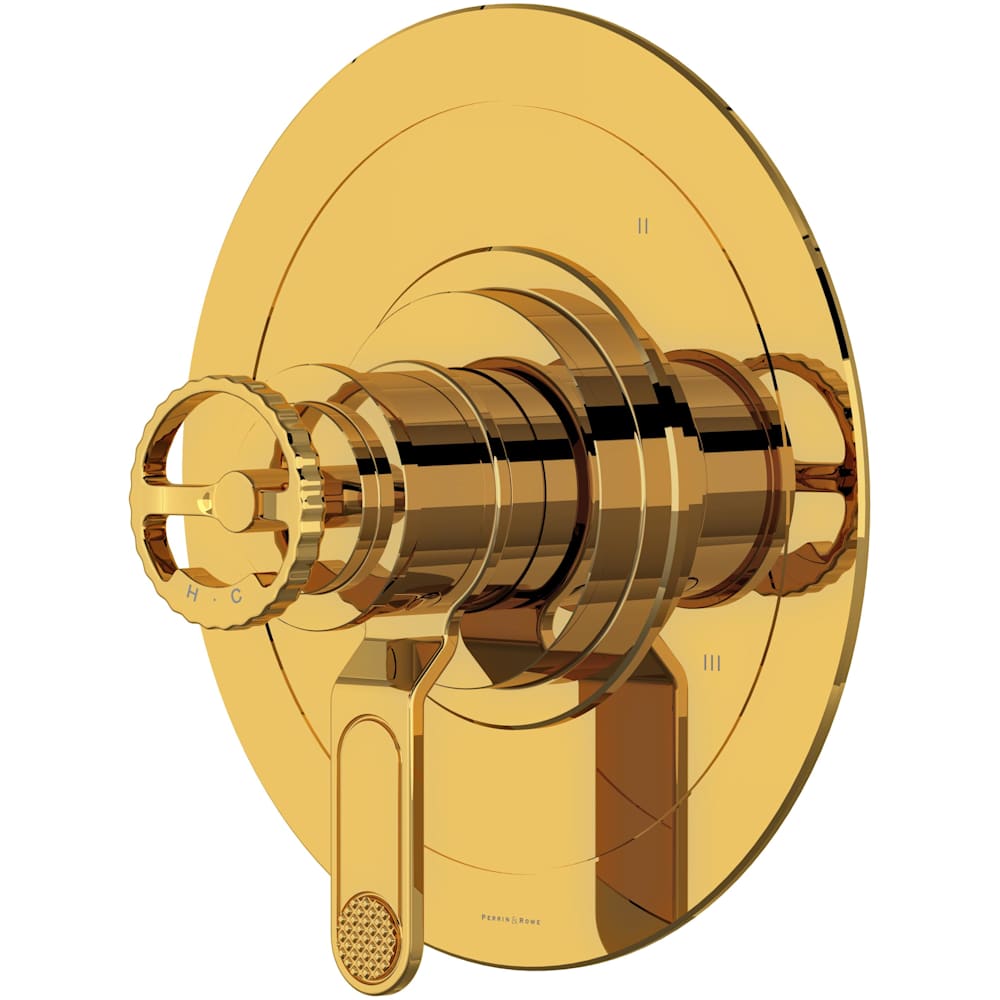 Armstrong Three Independent, Two Shared Function Thermostatic Valve Trim Only with Single Wheel Handle and Integrated Diverter - Less Rough In