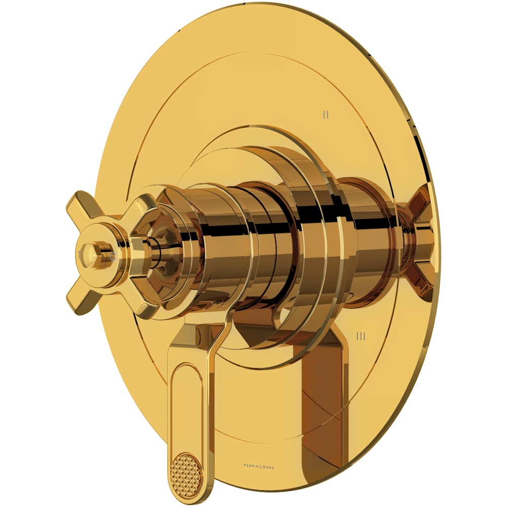 Armstrong Three Independent, Two Shared Function Thermostatic Valve Trim Only with Single Cross Handle and Integrated Diverter - Less Rough In