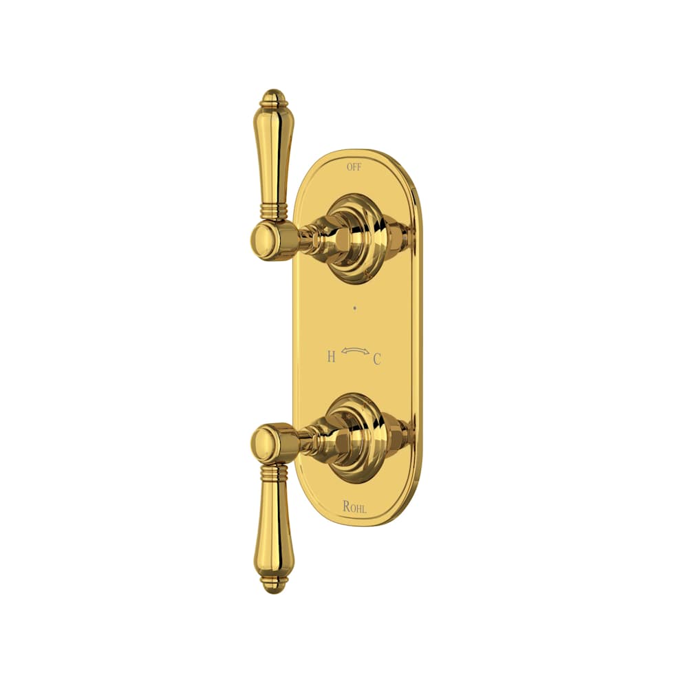 Five Function Thermostatic Valve Trim Only with Dual Lever Handles and Integrated Diverter - Less Rough In