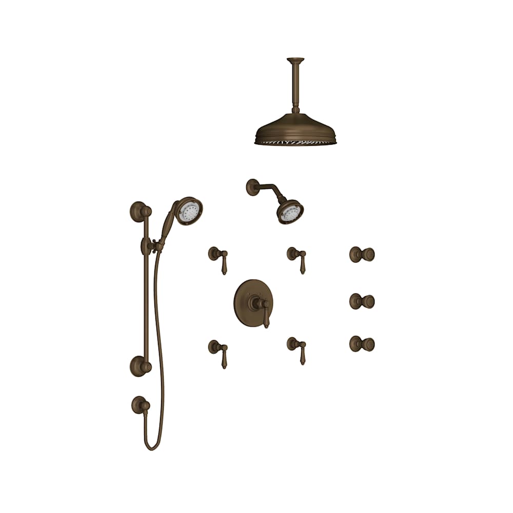 Acqui Thermostatic Shower System with Shower Head, Hand Shower, and Bodysprays