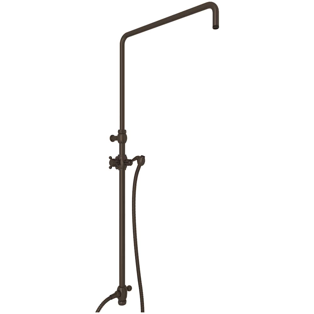 Italian Country Bath Swiveling Retrofit Shower with Slide Bar, Shower Arm, and Hose