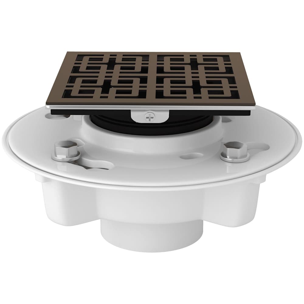 PVC 2" X 3" Spa Shower Drain Kit with Weave Decorative Cover