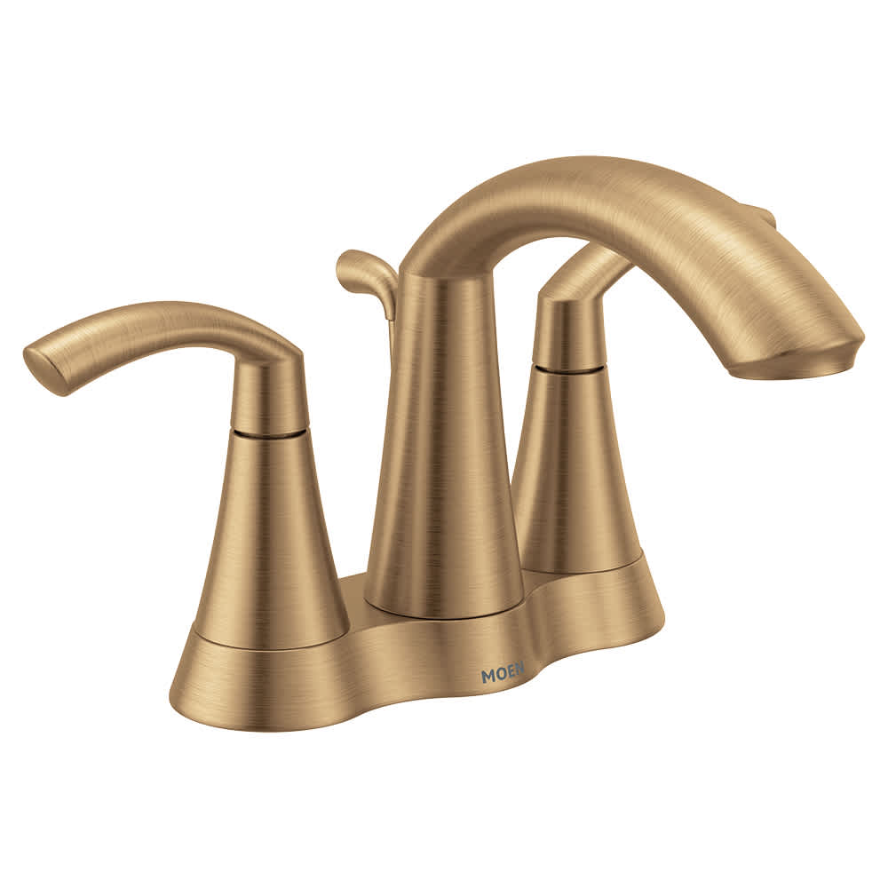 Moen Glyde 1.2 GPM Centerset Bathroom Faucet with Pop-Up Drain Assembly Bronzed Gold