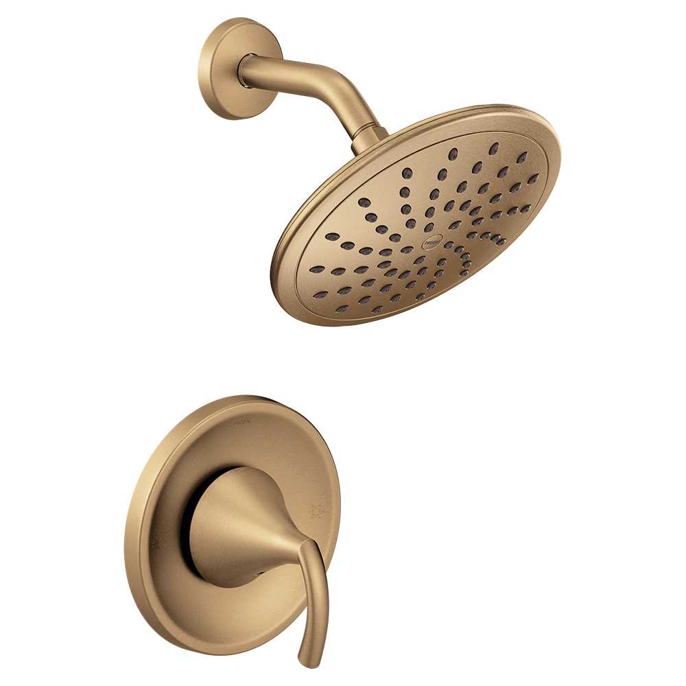 Moen Posi-Temp Pressure Balanced Tub and Shower Trim with 1.75 GPM Shower Head and Tub Spout from the Boardwalk Collection (Valve Included) Spot Resist Brushed Nickel