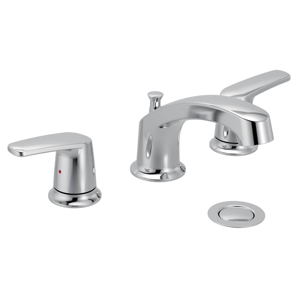 Moen Chateau 1.2 GPM Widespread Bathroom Faucet with Pop-Up Drain Assembly Polished Chrome