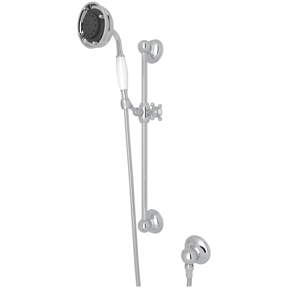 Spa Shower 1.8 GPM Multi Function Hand Shower Package - Includes Slide Bar, Hose, and Wall Supply
