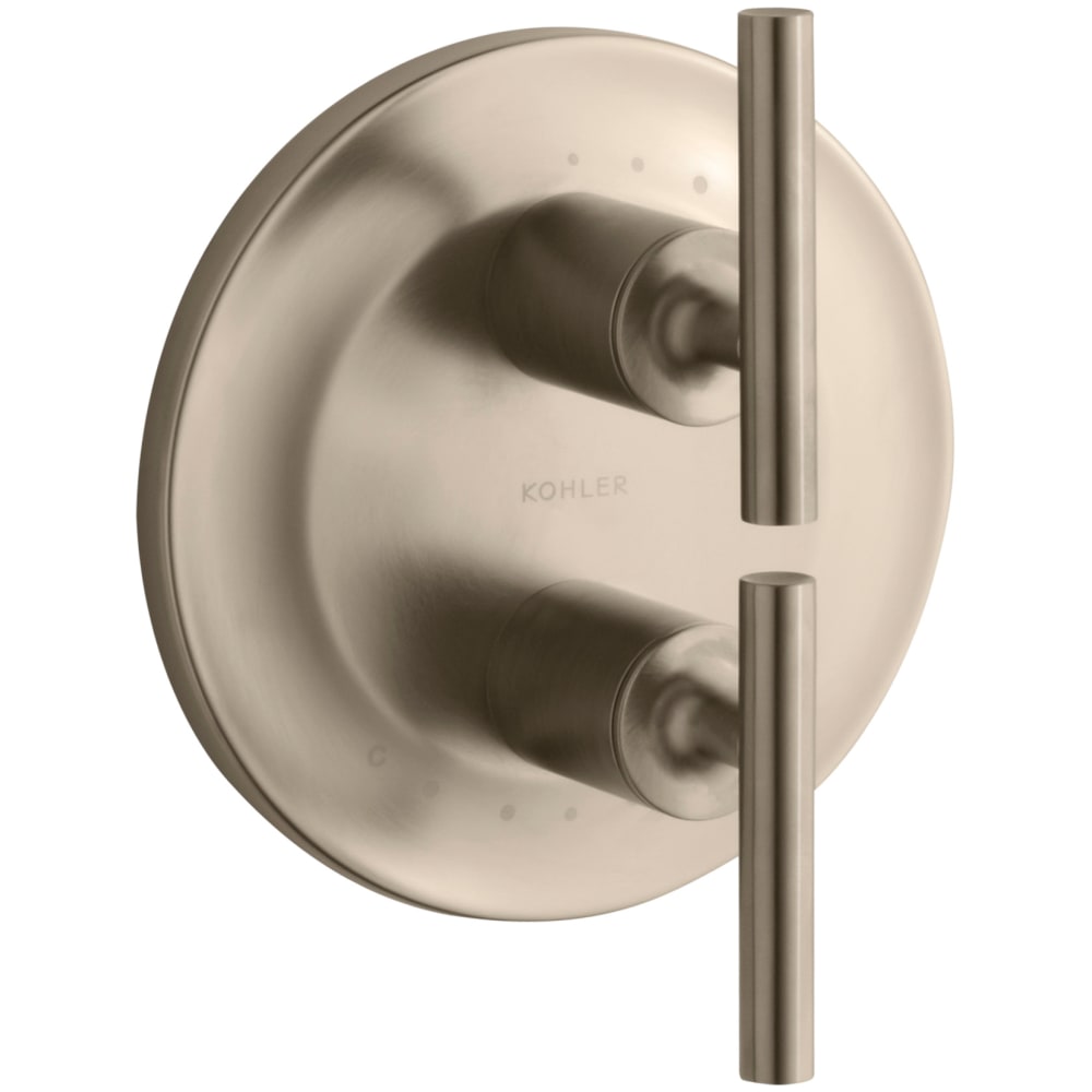 Purist Thermostatic Valve Trim Only with Dual Lever Handles and Volume Control - Less Rough In