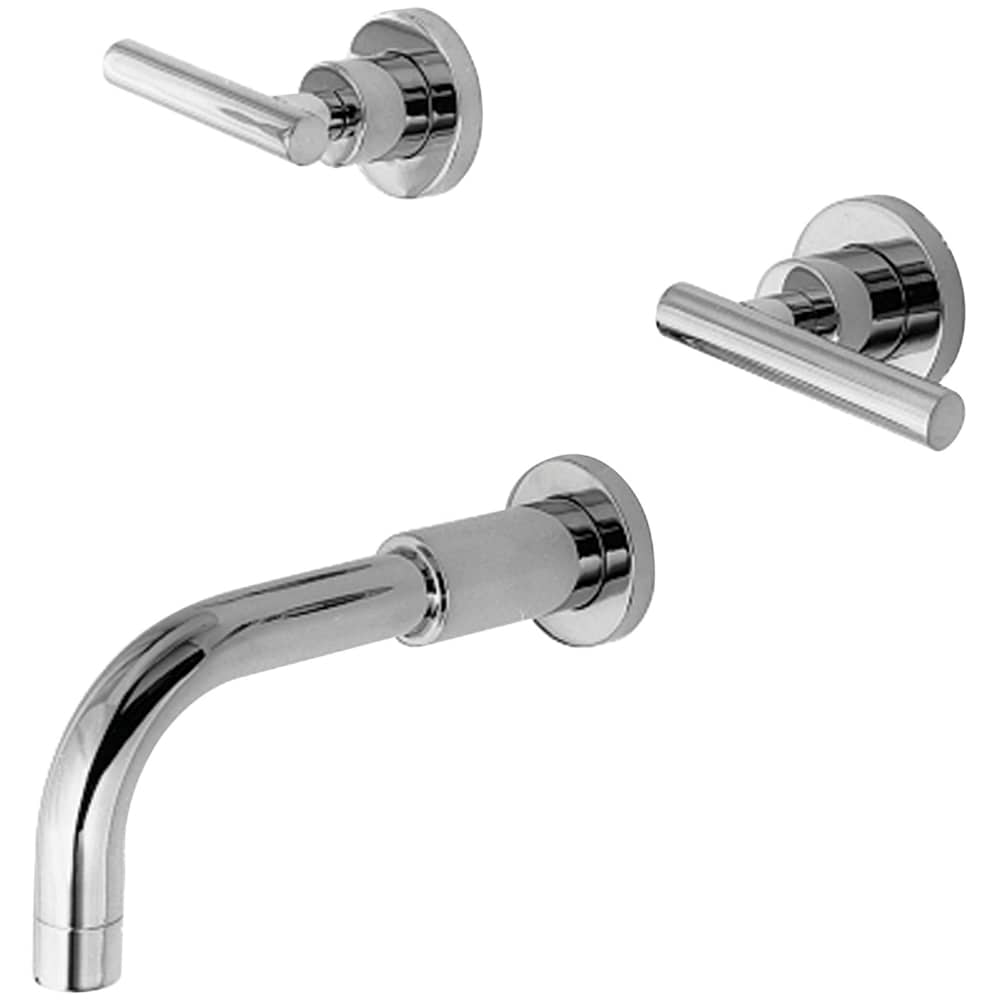 East Linear Double Handle Wall Mounted Tub Filler with Metal Lever Handles