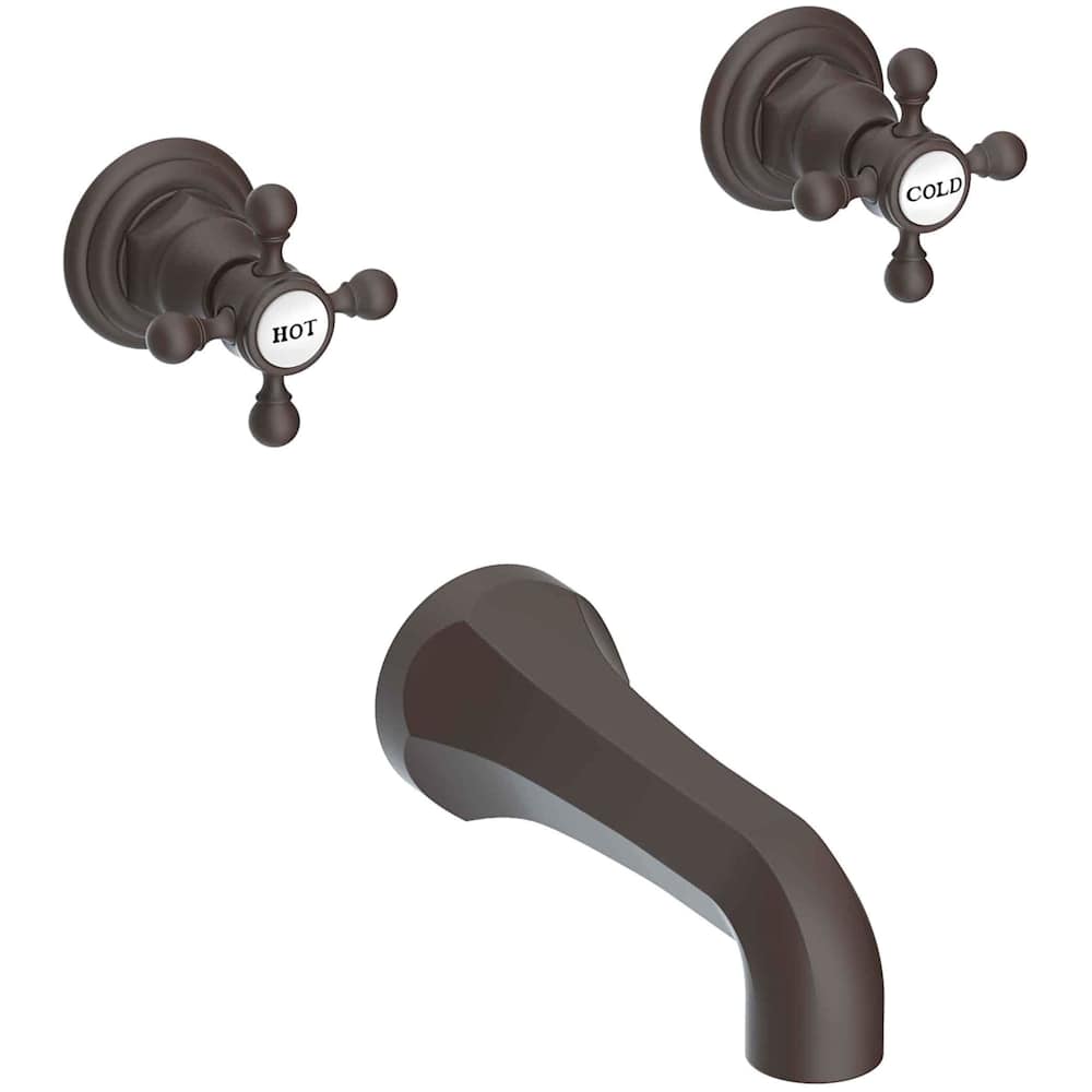 Astor Double Handle Wall Mounted Bathtub Faucet with Metal Cross Handles