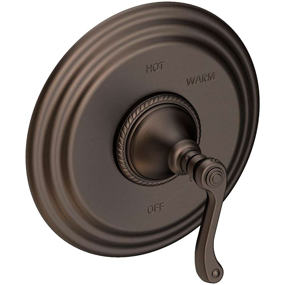 Amisa Collection Single Handle Round Pressure Balanced Shower Trim Plate Only with Metal Lever Handle