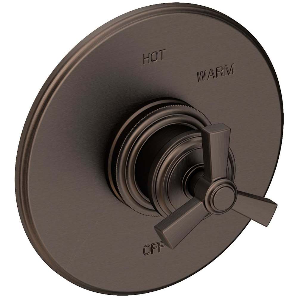 Miro Collection Single Handle Round Pressure Balanced Shower Trim Plate Only with Metal Spoke Handle