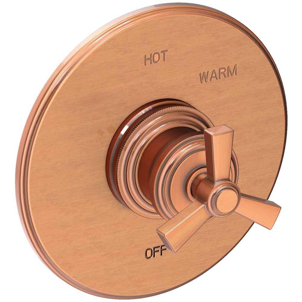 Miro Collection Single Handle Round Pressure Balanced Shower Trim Plate Only with Metal Spoke Handle