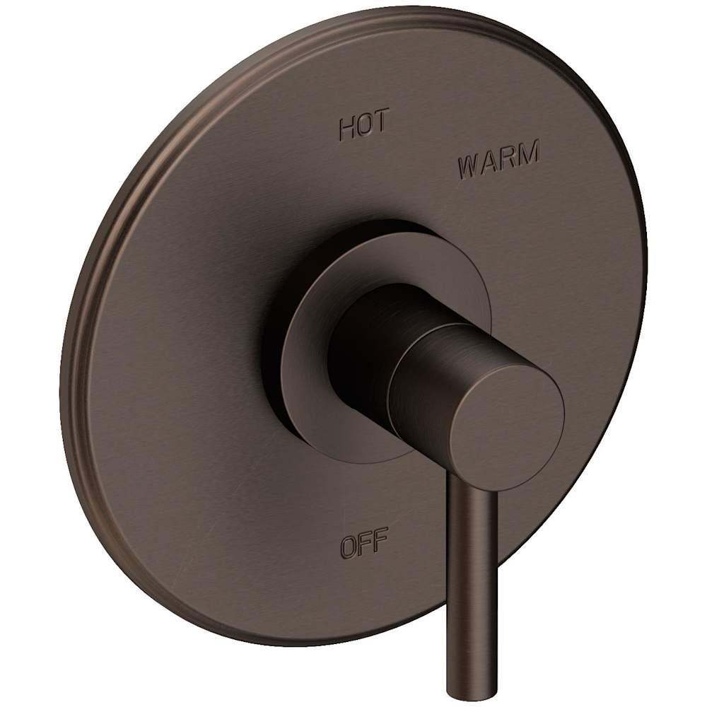East Linear Collection Single Handle Round Pressure Balanced Shower Trim Plate Only with Metal Lever Handle