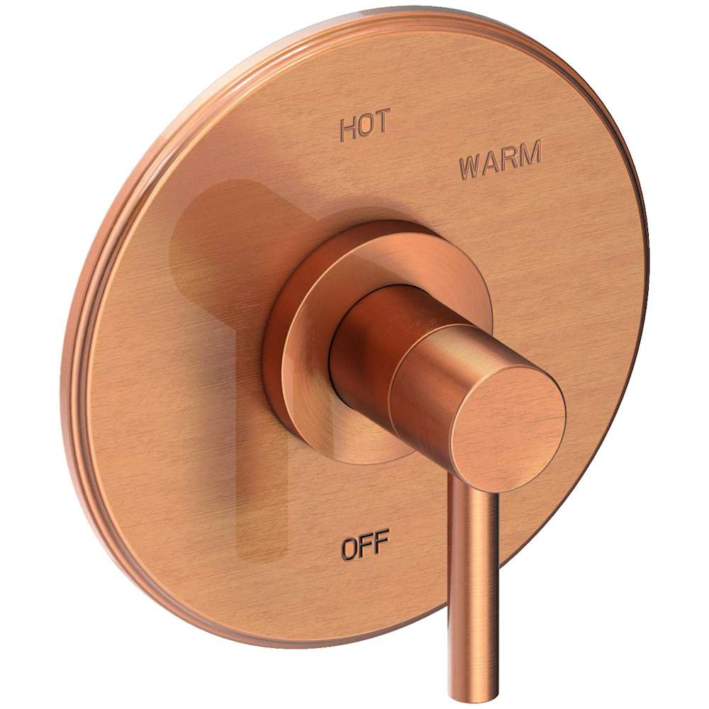 East Linear Collection Single Handle Round Pressure Balanced Shower Trim Plate Only with Metal Lever Handle