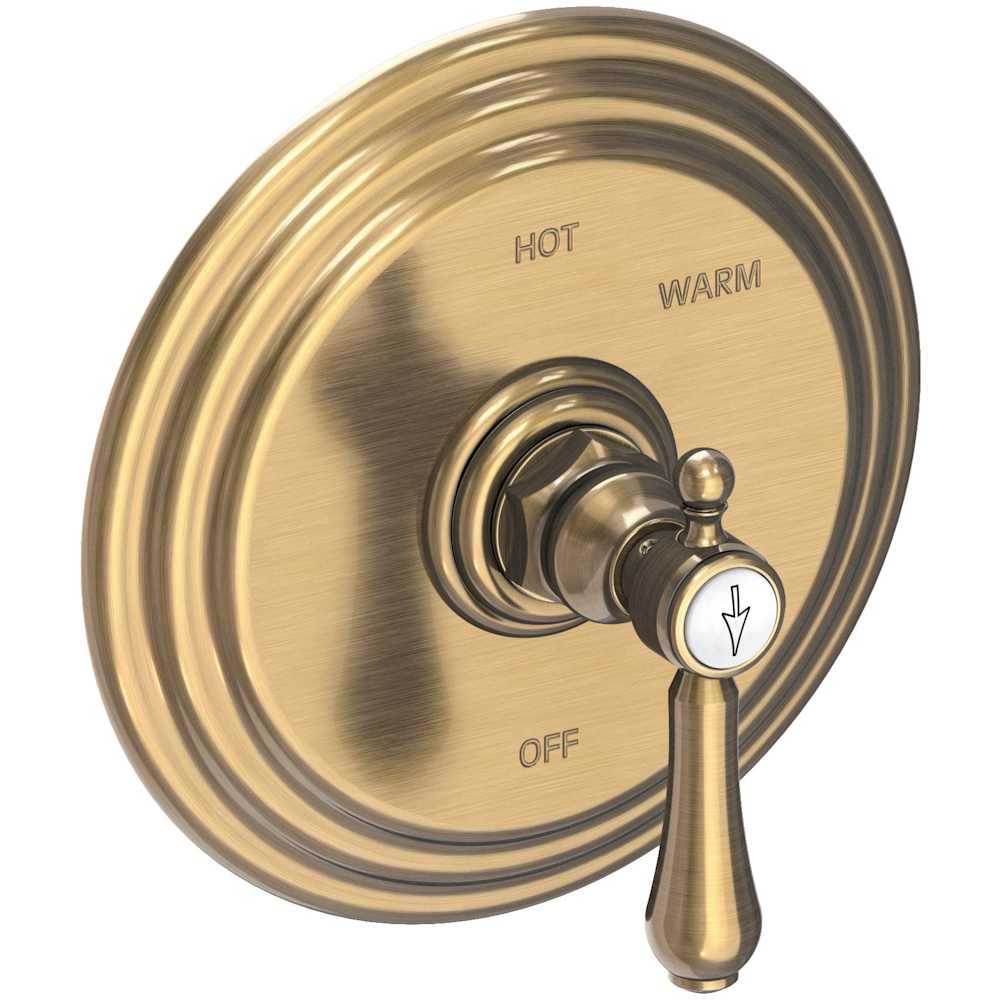 Chesterfield Collection Single Handle Round Pressure Balanced Shower Trim Plate Only with Metal Lever Handle