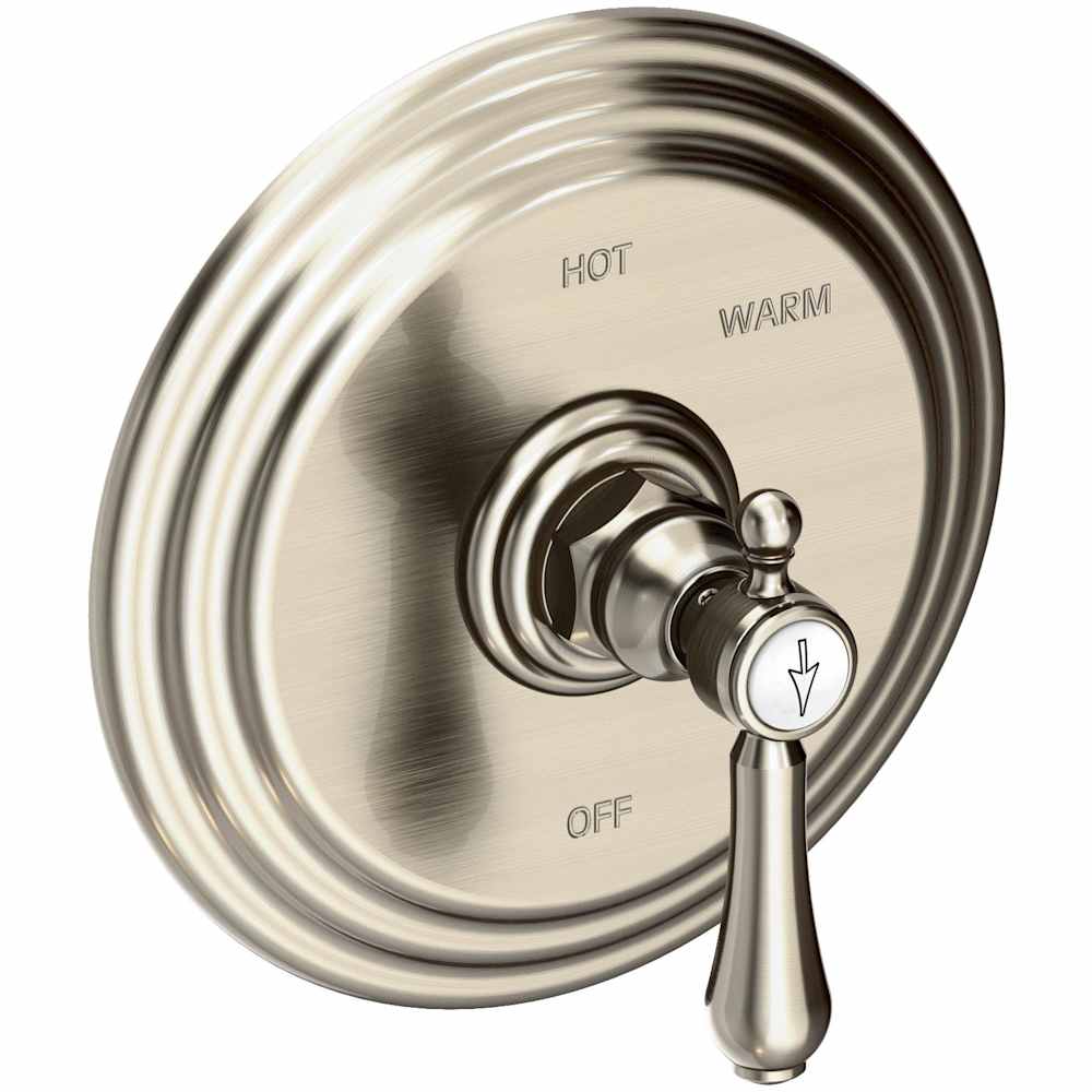 Chesterfield Collection Single Handle Round Pressure Balanced Shower Trim Plate Only with Metal Lever Handle