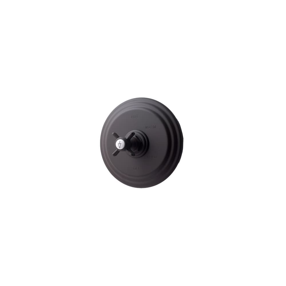 Fairfield Collection Single Handle Round Pressure Balanced Shower Trim Plate Only with Metal Cross Handle