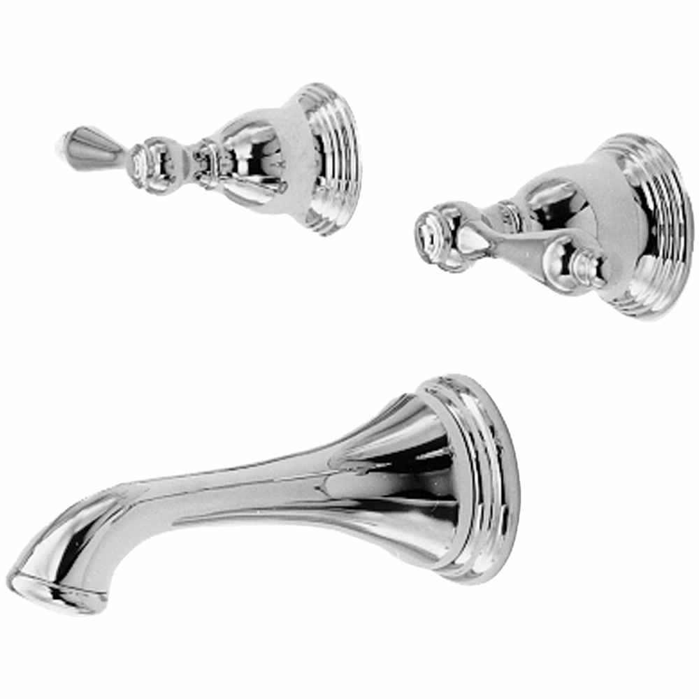 Seaport Double Handle Wall Mounted Tub Filler with Metal Lever Handles