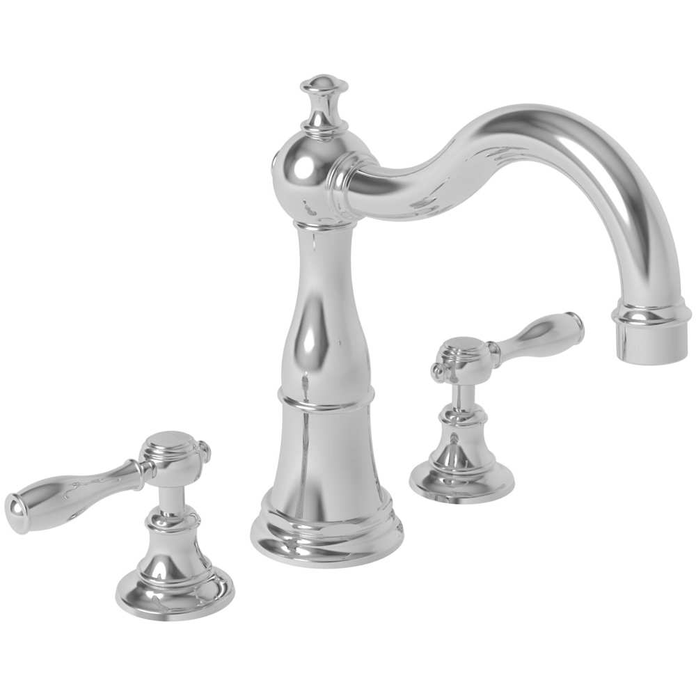 Victoria Double Handle Deck Mounted Roman Tub Filler with Metal Lever Handles