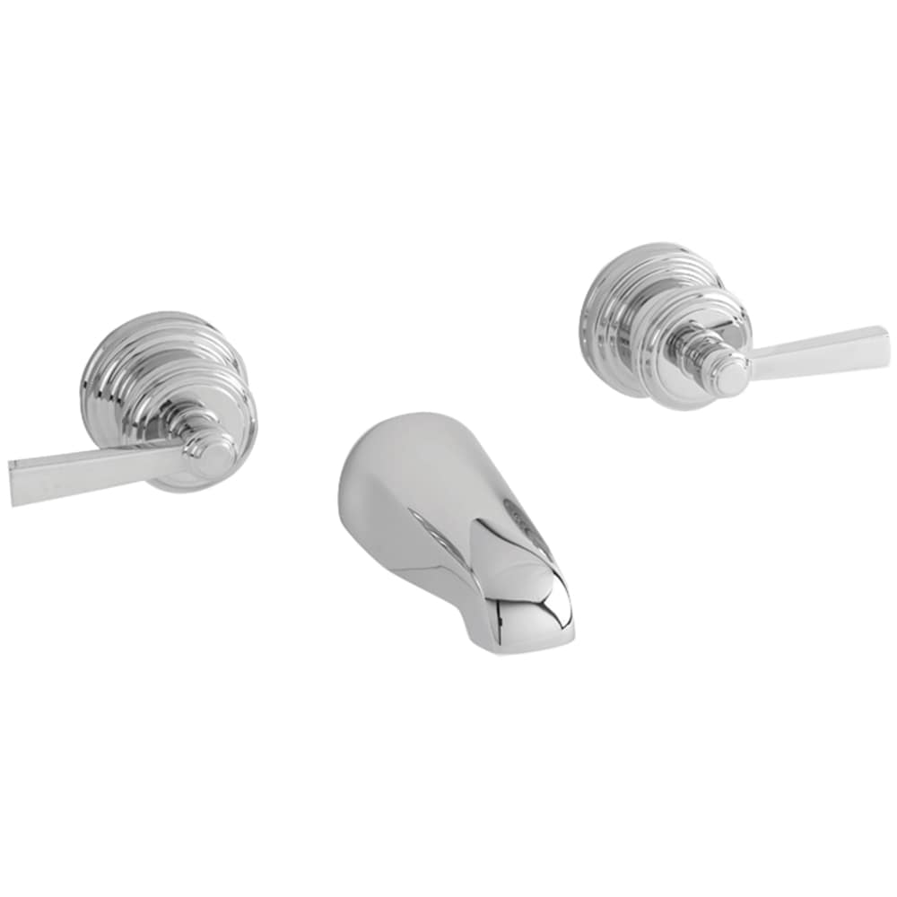Miro Double Handle Wall Mounted Tub Filler with Metal Lever Handles