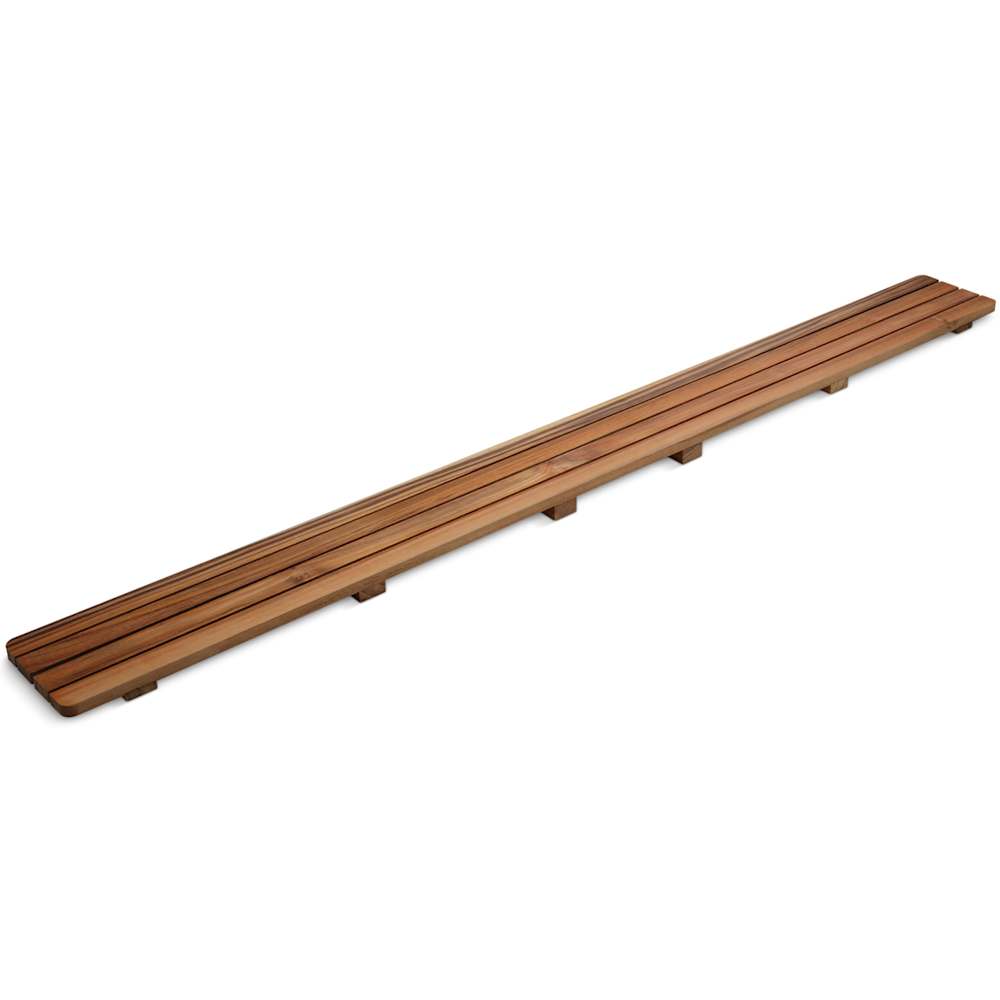 Groove Series 60 Inch Teak Wood Shower Drain cover