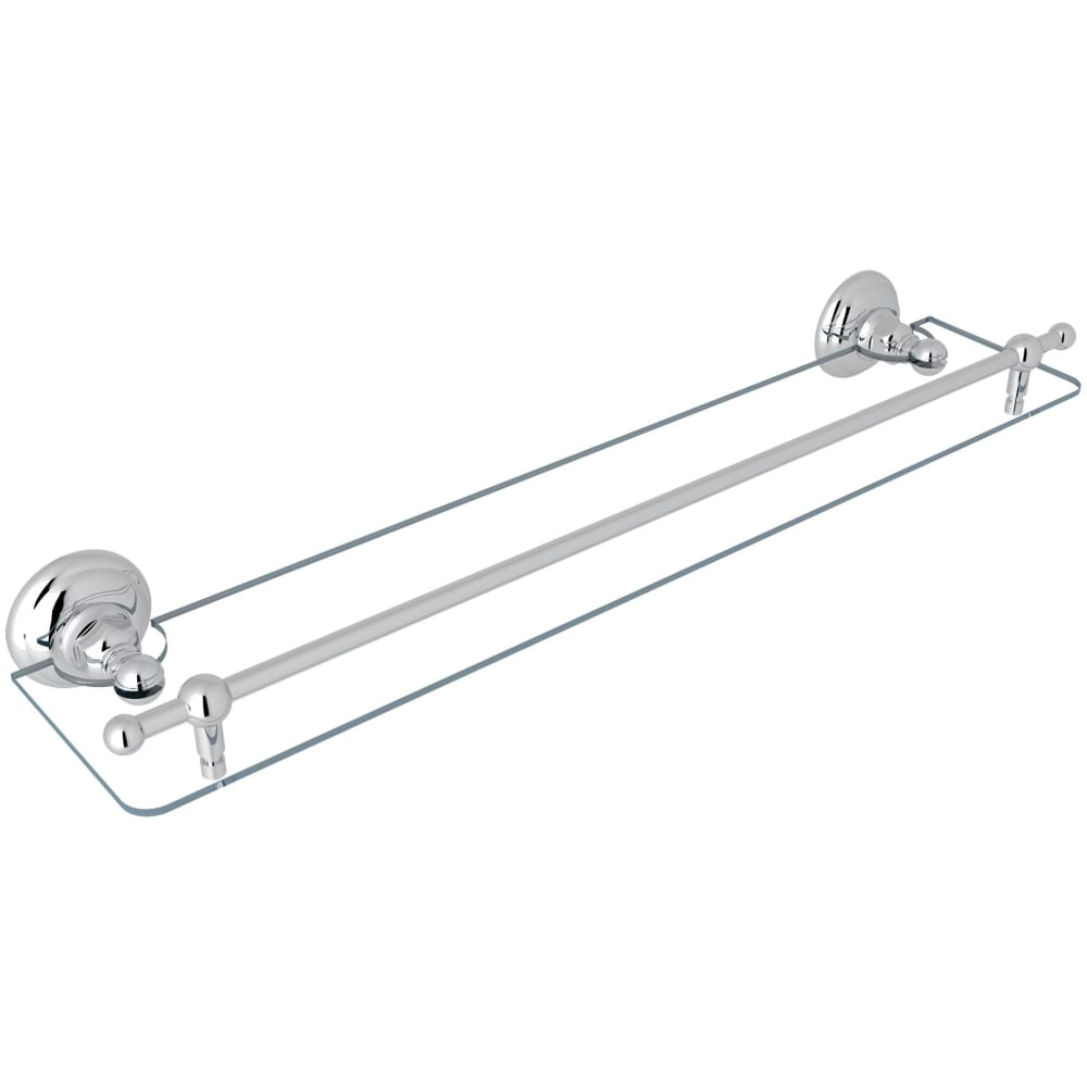 Acqui 24" Brass and Glass Bathroom Shelf