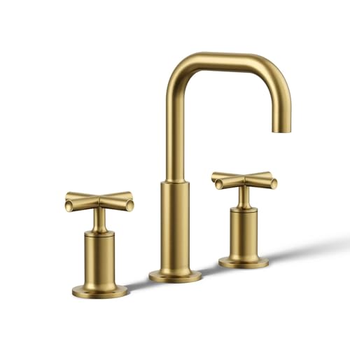 Kohler K-14406-3-2MB Purist 1.2 GPM Widespread Bathroom Faucet, Vibrant Brushed Moderne Brass - READ