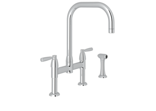 Perrin and Rowe U.4279LS-APC-2 Holborn Widespread Bridge Kitchen Faucet