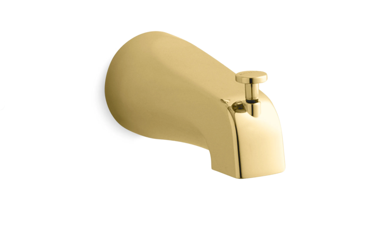 Kohler K-15136-S-PB Classic Diverter Bath Spout with Slip-Fit Connection